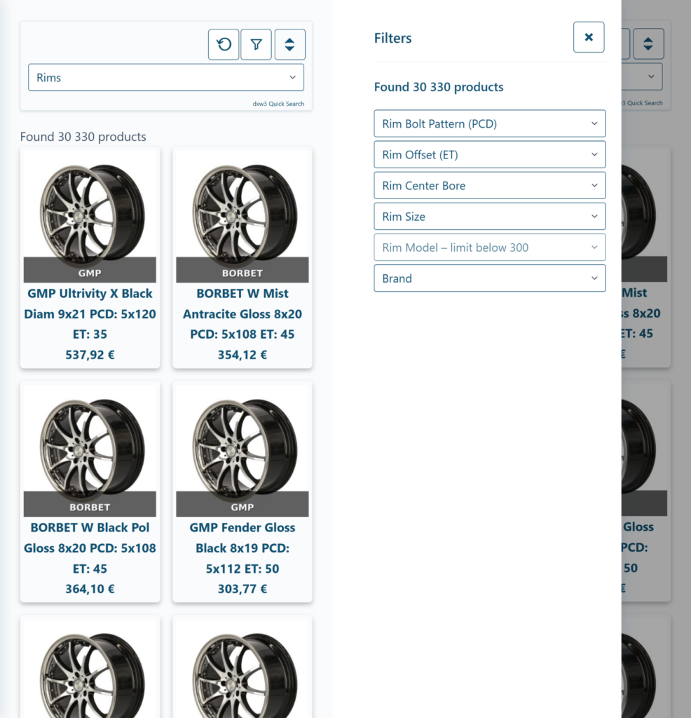 Mobile WooCommerce product filtering with Quick Search Pro